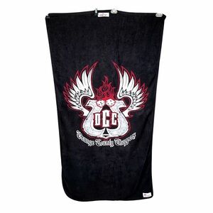 Vintage Orange County Choppers Black Beach Towel Terry Cloth Motorcycle Biker